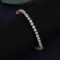 Slim Round Diamond Rose Polished Bracelet – Subtle Elegance with a Touch of Warmth