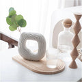 Square Ceramic Flower Vase – Elegant White Decor for Home & Office