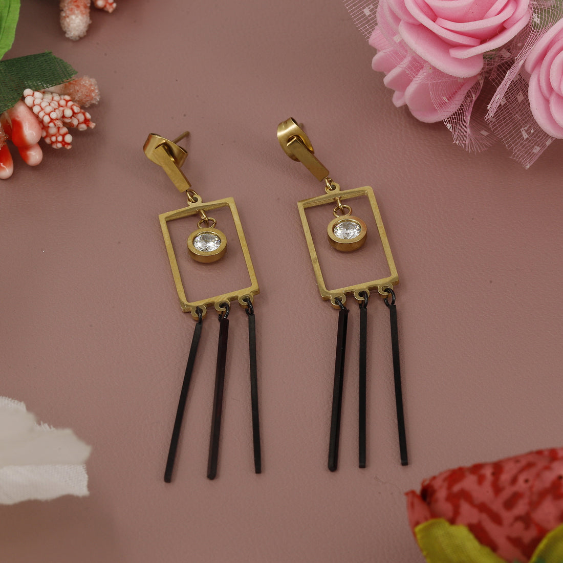 Square Party Wear Giftable Earrings – A Bold Statement of Modern Elegance