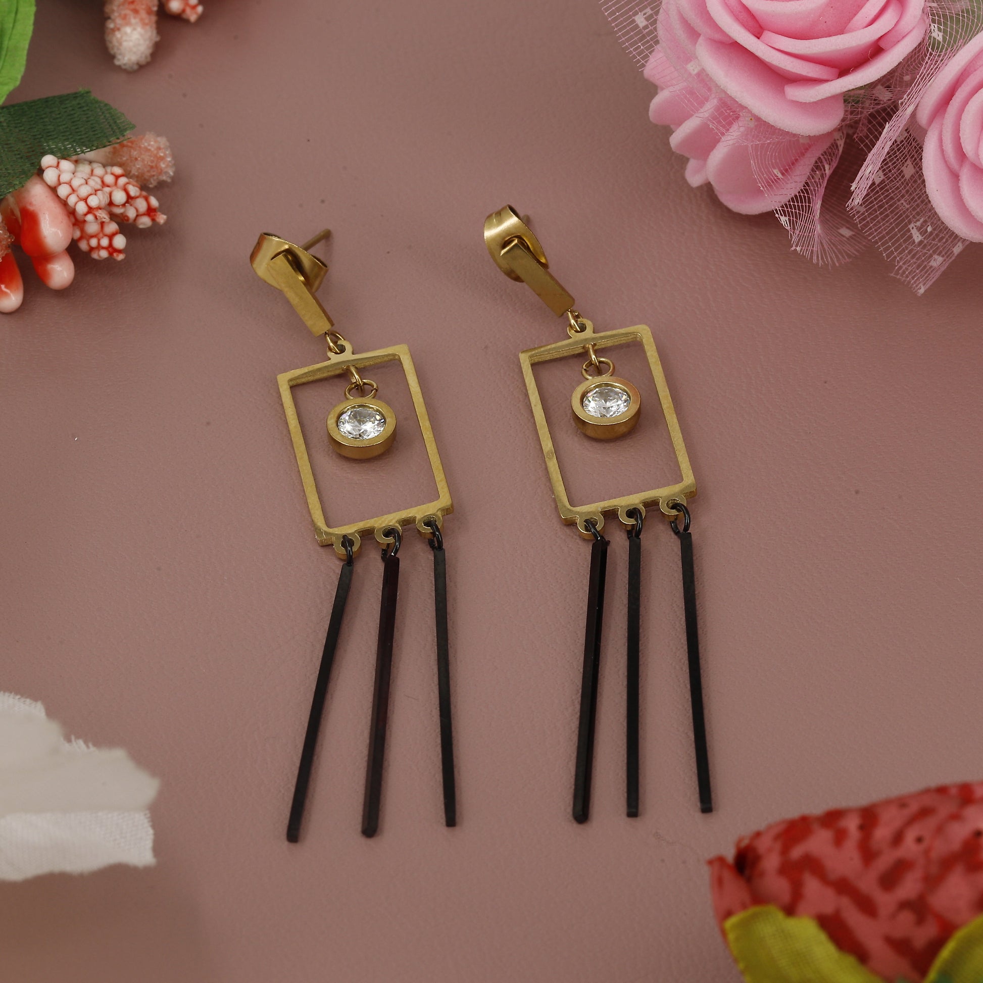 Square Party Wear Giftable Earrings – A Bold Statement of Modern Elegance