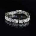 Square Shape Diamond Silver Loose Bracelet – Modern Geometry Meets Timeless Elegance
