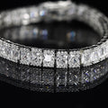 Square Shape Diamond Silver Loose Bracelet – Modern Geometry Meets Timeless Elegance