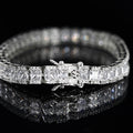 Square Shape Diamond Silver Loose Bracelet – Modern Geometry Meets Timeless Elegance