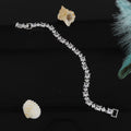 Square and Round Diamond Loose Silver Bracelet – A Bold Fusion of Shapes and Sparkle