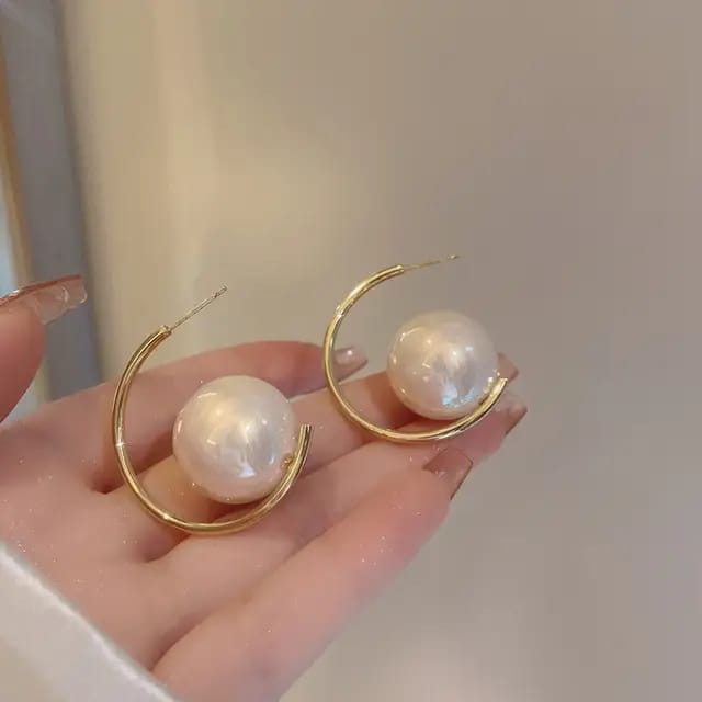 Statement Hoop & Pearl Earrings – Luxe Look, Everyday Glam