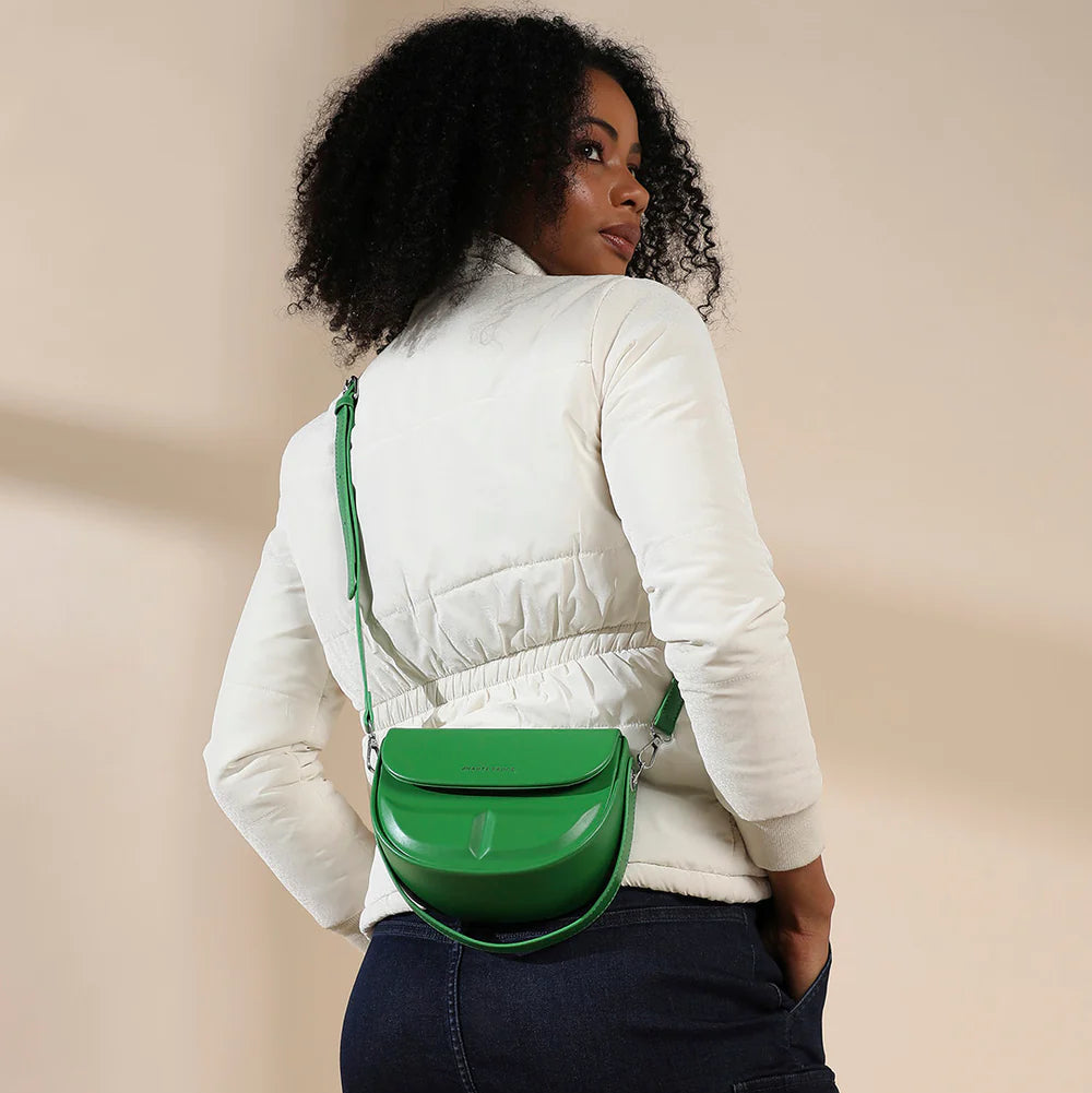 Structured Curve Handbag – Green – Where Boldness Meets Elegance