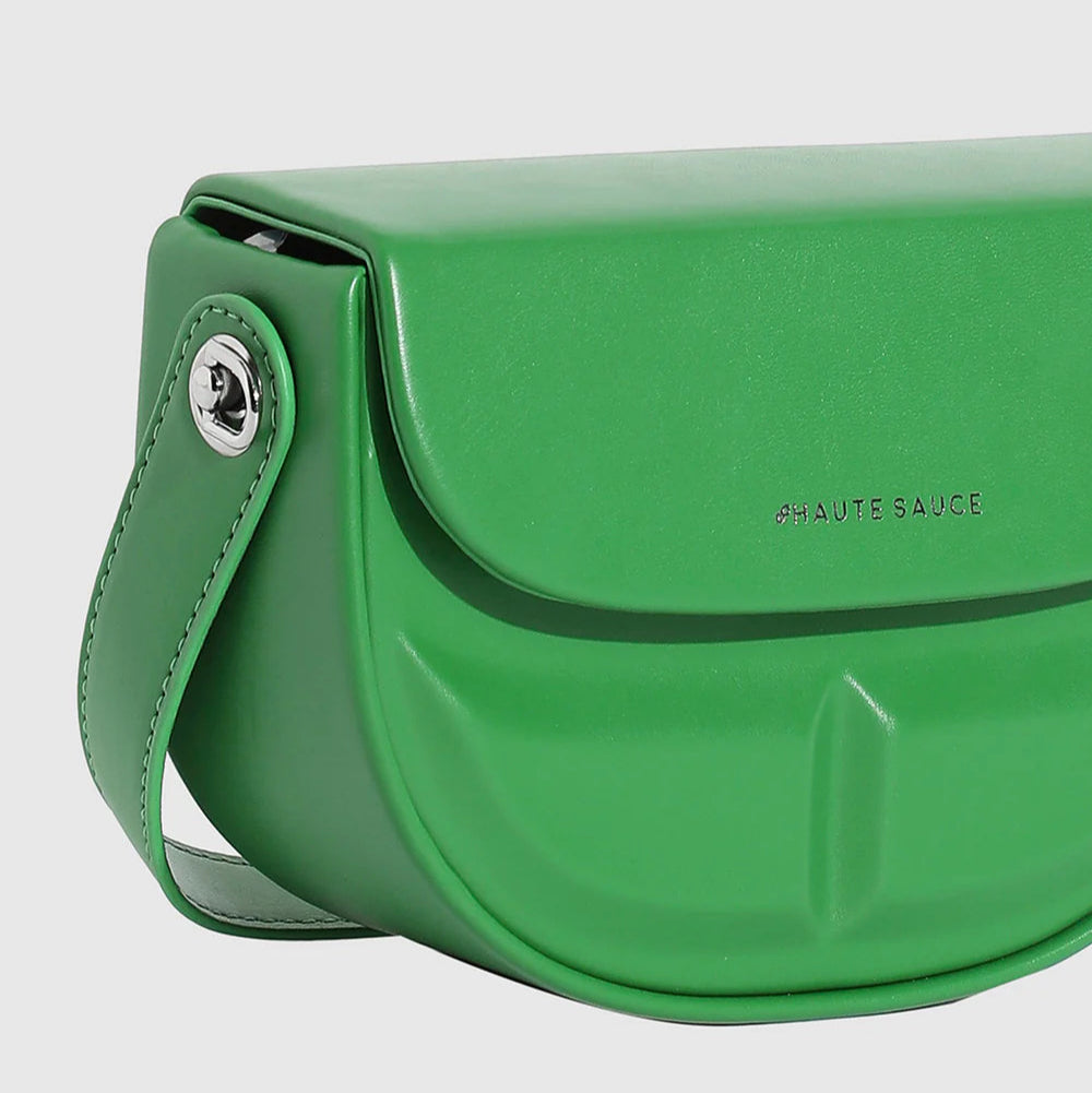Structured Curve Handbag – Green – Where Boldness Meets Elegance