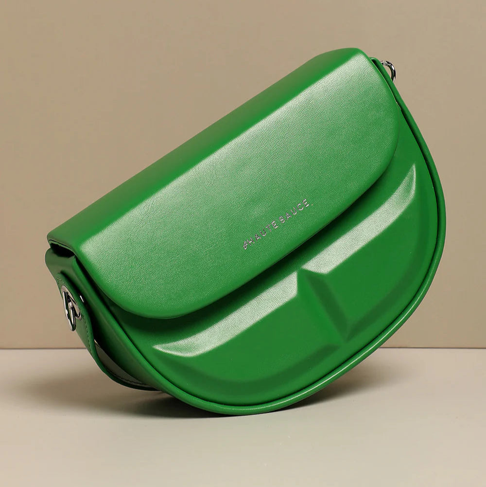 Structured Curve Handbag – Green – Where Boldness Meets Elegance
