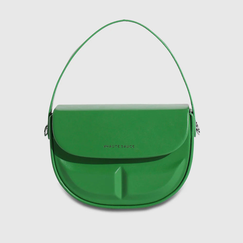 Structured Curve Handbag – Green – Where Boldness Meets Elegance