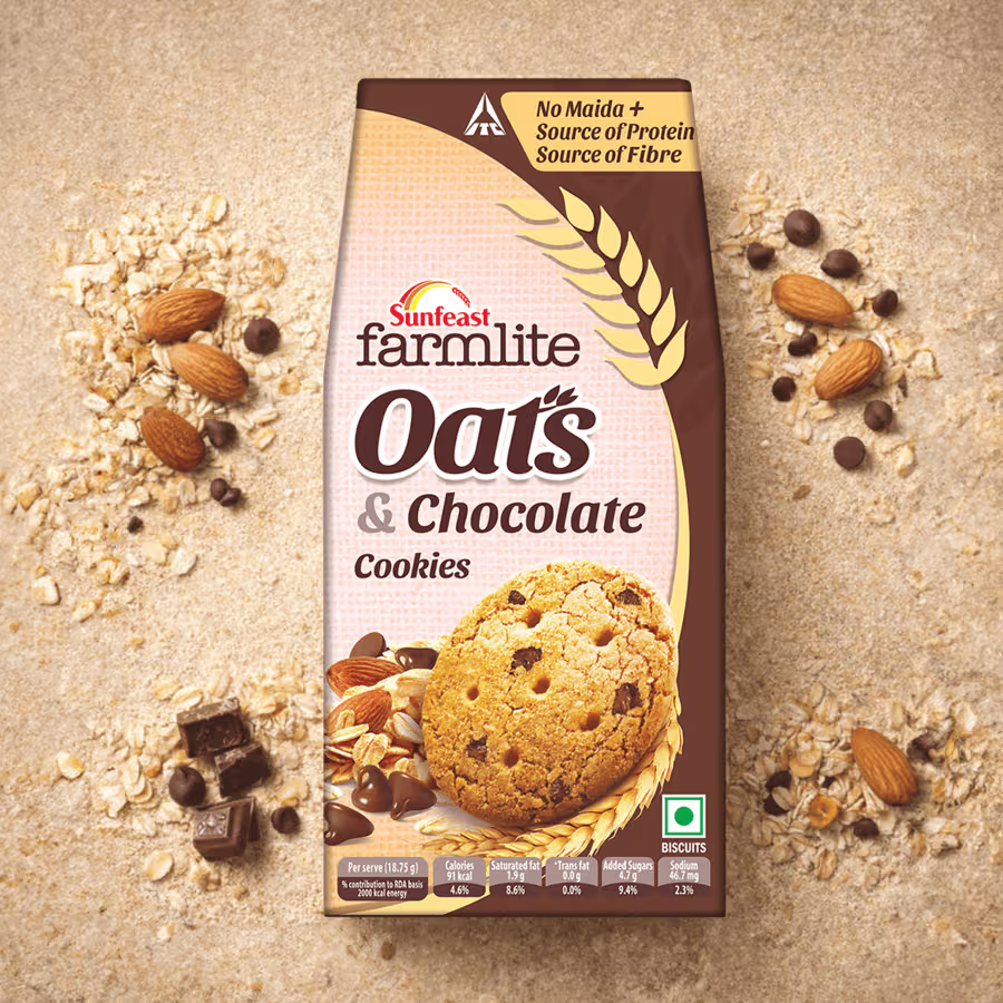 Sunfeast Farmlite Oats & Chocolate Cookies
