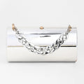 The Columner Clutch Bag – Metallic Silver – A Bold Statement of Modern Elegance