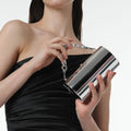 The Columner Clutch Bag – Metallic Silver – A Bold Statement of Modern Elegance