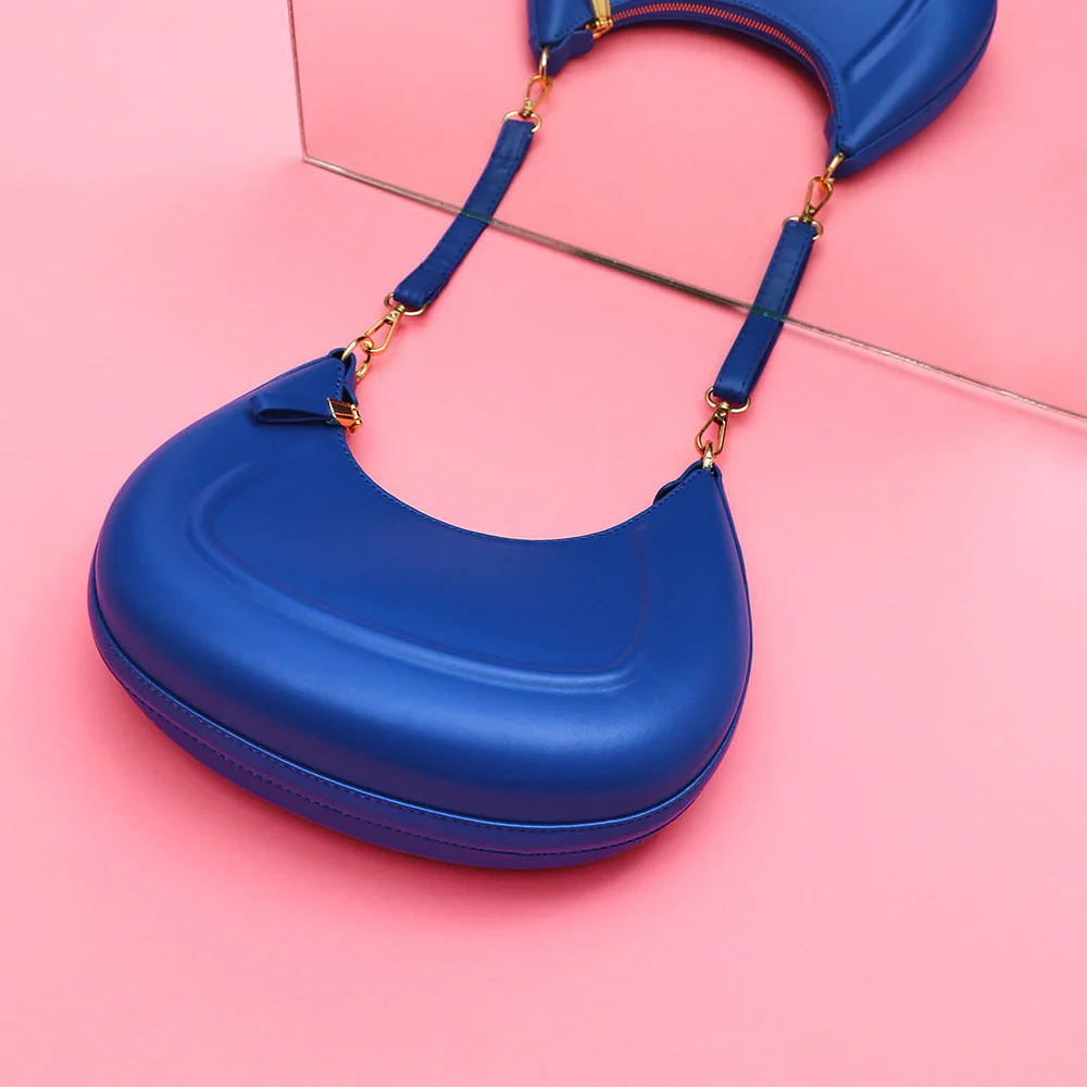 The Curve Handbag With Pouch – Royal Blue – A Stylish Statement of Elegance and Function