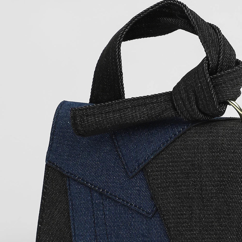 The Denim Sash Handbag – Navy Blue – A Casual Elegance with a Twist