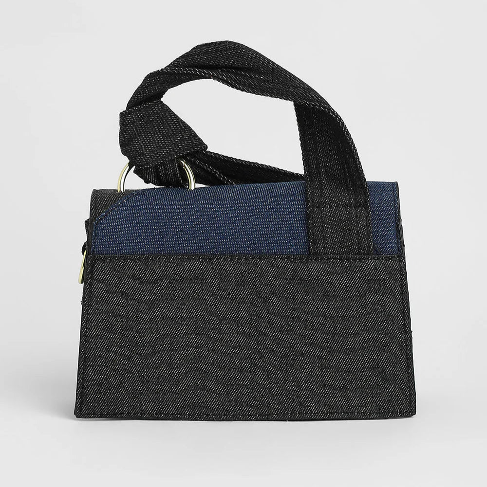 The Denim Sash Handbag – Navy Blue – A Casual Elegance with a Twist