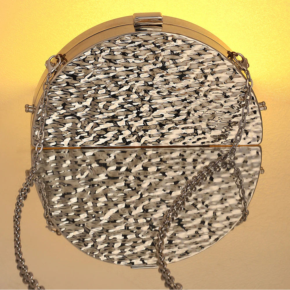 The Dented Curve Clutch Bag – California Gold – A Bold Twist on Timeless Glamour