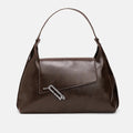 The Large Slant-Flap Hobo Bag – Coffee Brown – A Bold Fusion of Style and Comfort