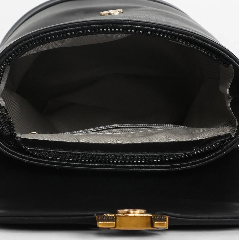 The Monogram Sling Bag – Midnight Black – A Chic Fusion of Elegance and Function