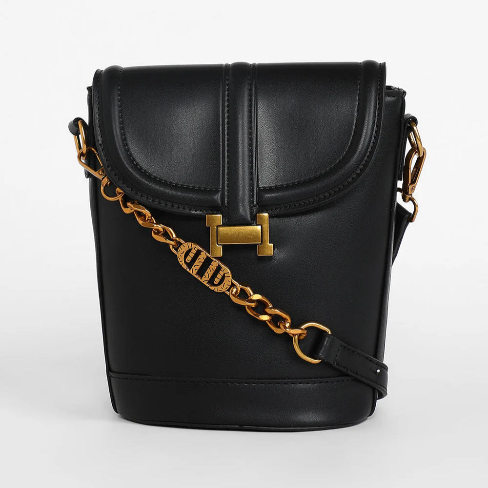 The Monogram Sling Bag – Midnight Black – A Chic Fusion of Elegance and Function