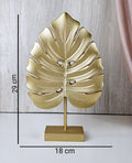 Monstera Leaf Shape Golden MDF Partical Board Showpiece – Elegant & Modern Home Decor