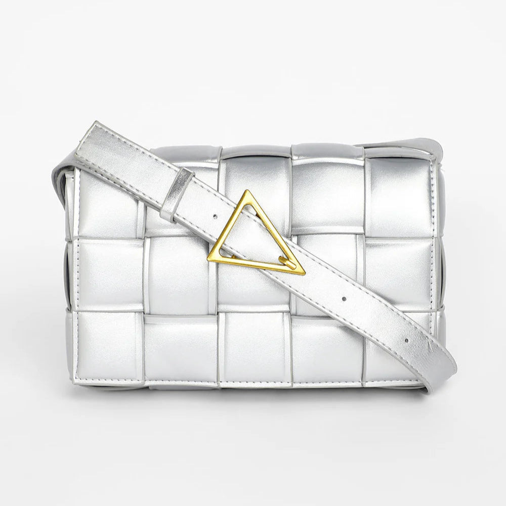 The Puffy Interwine Sling Bag – Chalice Silver – A Fusion of Soft Elegance and Modern Chic
