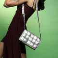 The Puffy Interwine Sling Bag – Chalice Silver – A Fusion of Soft Elegance and Modern Chic