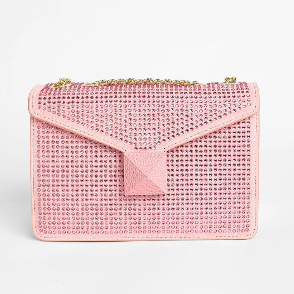 The Stud Sling Bag – Blush Pink – A Chic Fusion of Soft Elegance and Bold Detail