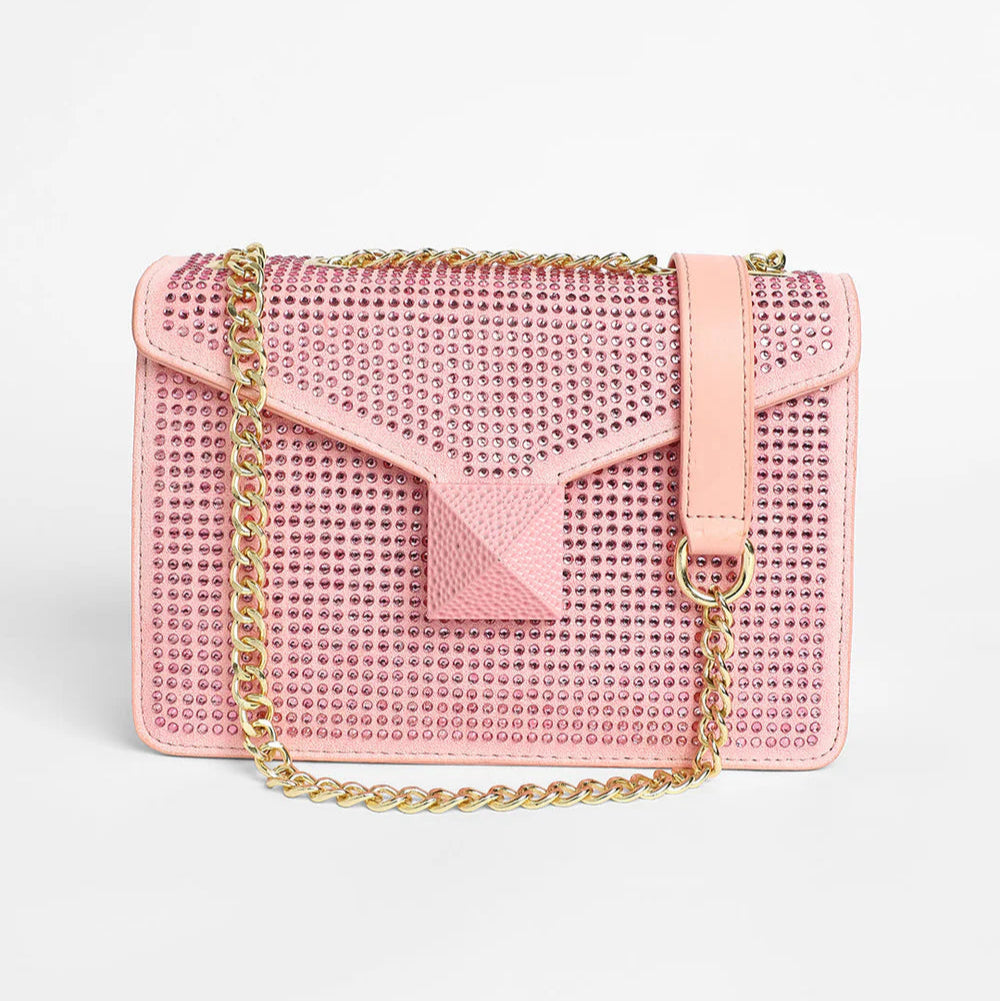 The Stud Sling Bag – Blush Pink – A Chic Fusion of Soft Elegance and Bold Detail