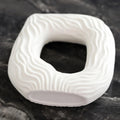 Square Ceramic Flower Vase – Elegant White Decor for Home & Office