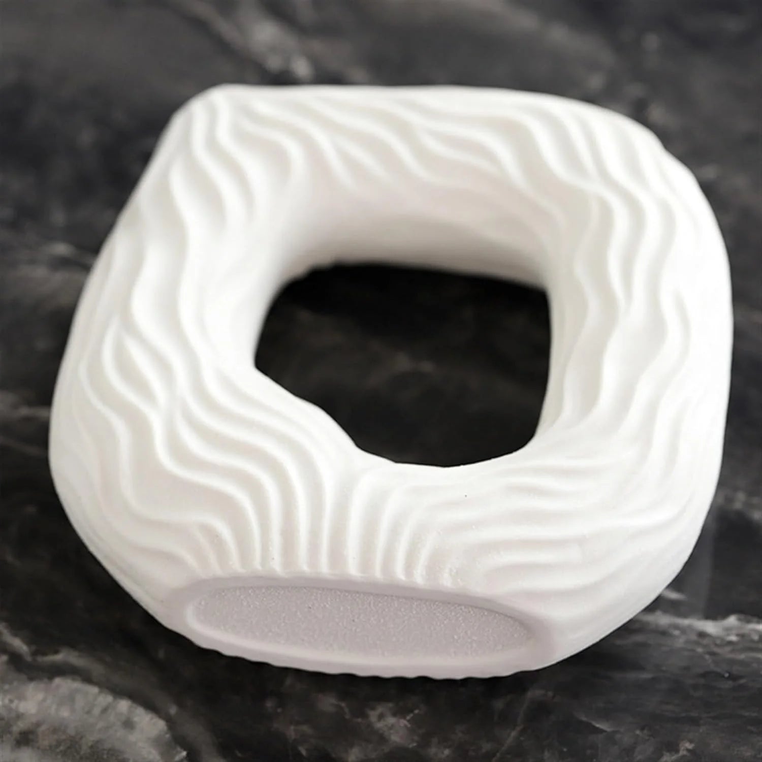 Square Ceramic Flower Vase – Elegant White Decor for Home & Office