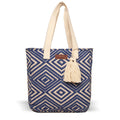 Women’s Blue Diamond Shopper Bag with Tassels – A Stylish Blend of Elegance & Functionality