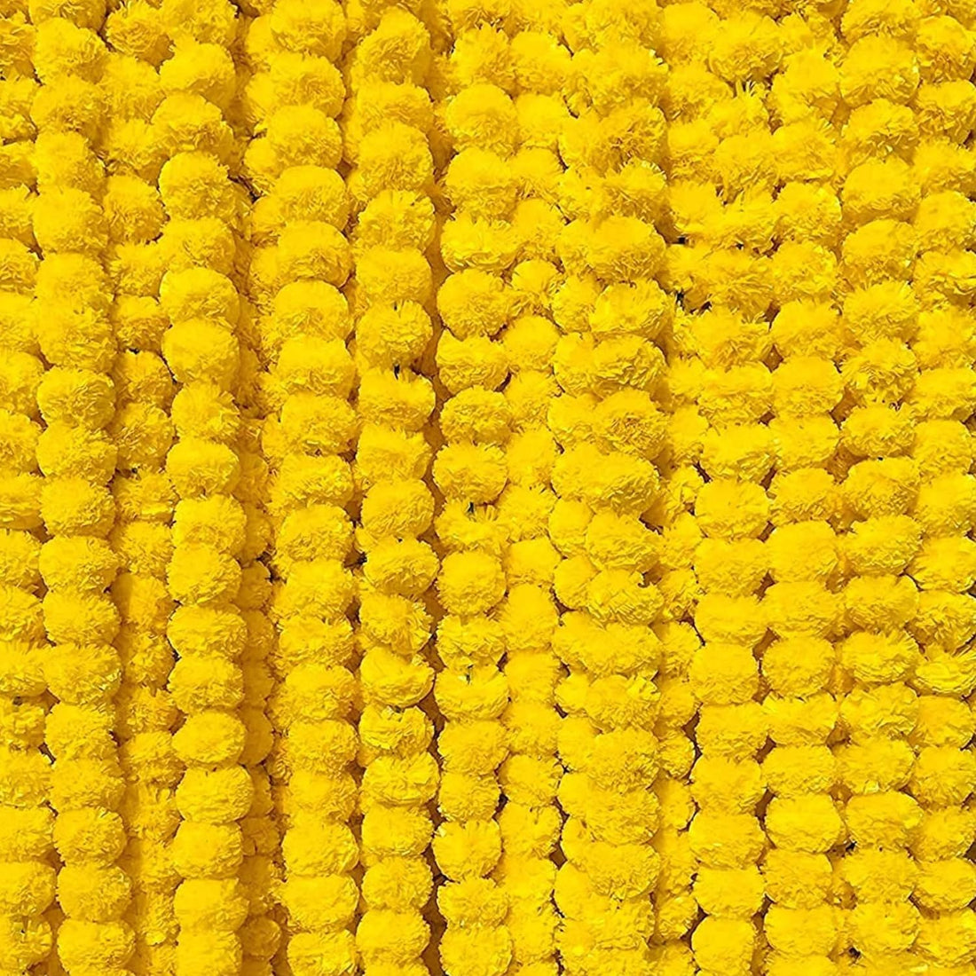 Yellow Artificial Marigold Flowers (Pack of 5 - 4.5ft Length)