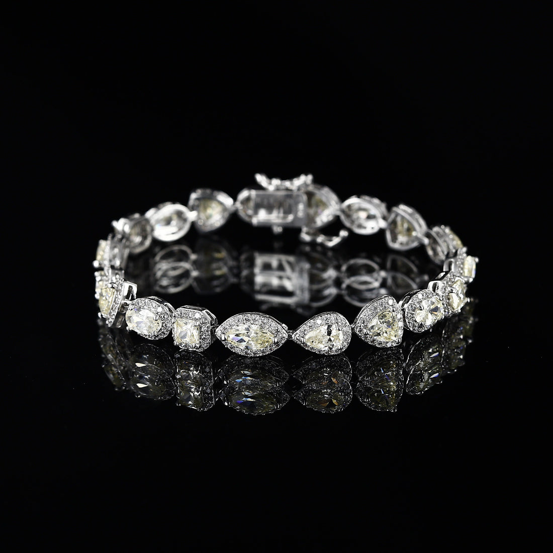 Yellow Color Multi-Cut American Diamond Loose Bracelet – Radiance in Every Cut
