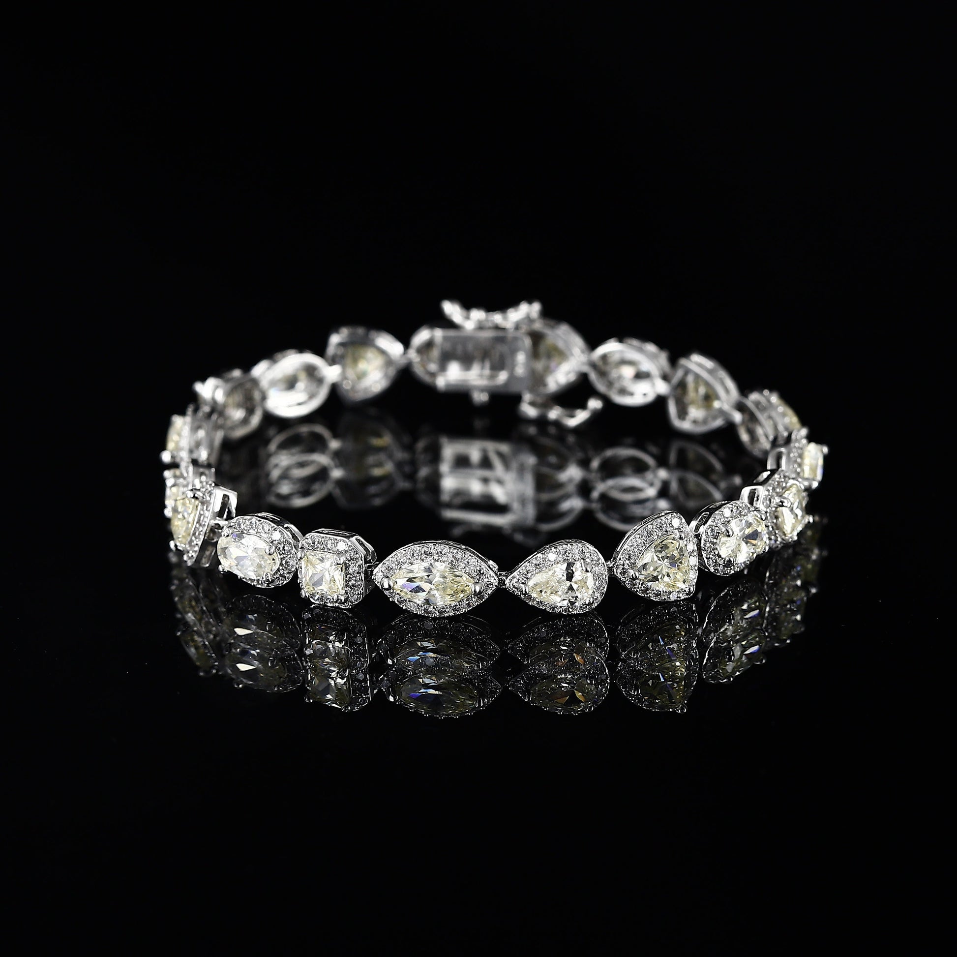 Yellow Color Multi-Cut American Diamond Loose Bracelet – Radiance in Every Cut