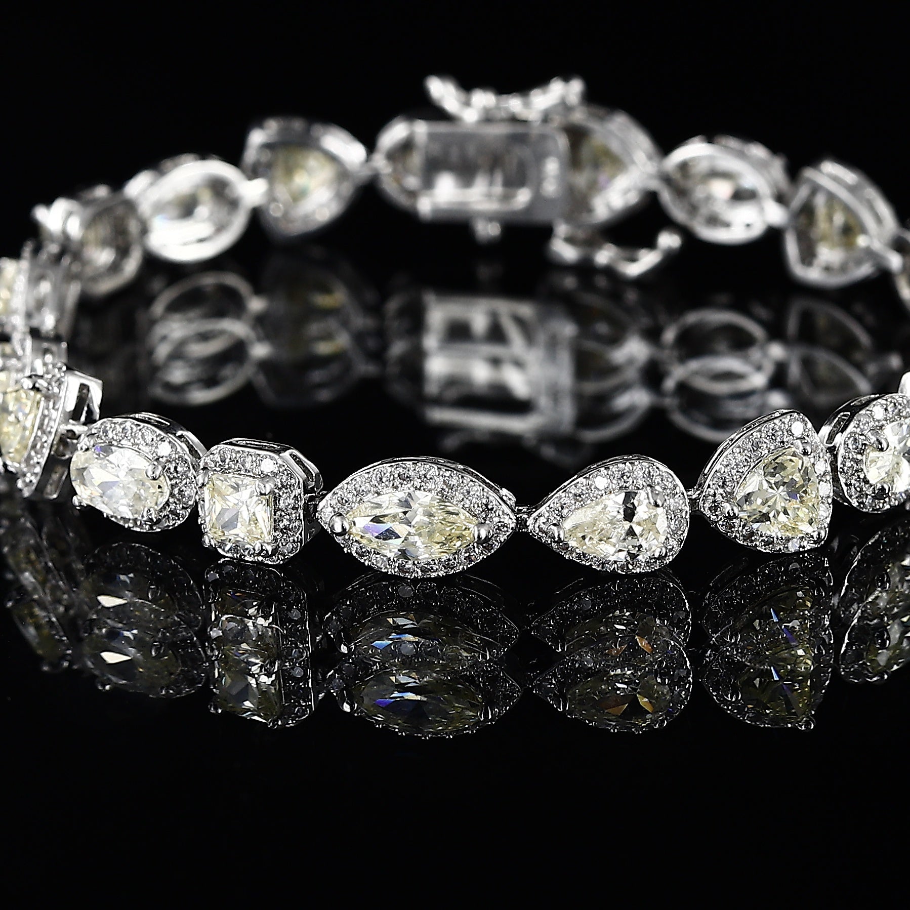 Yellow Color Multi-Cut American Diamond Loose Bracelet – Radiance in Every Cut