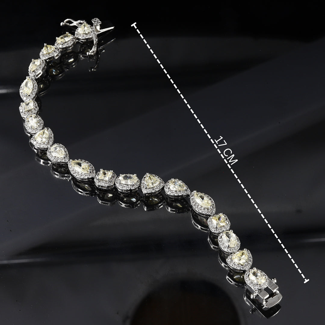Yellow Color Multi-Cut American Diamond Loose Bracelet – Radiance in Every Cut