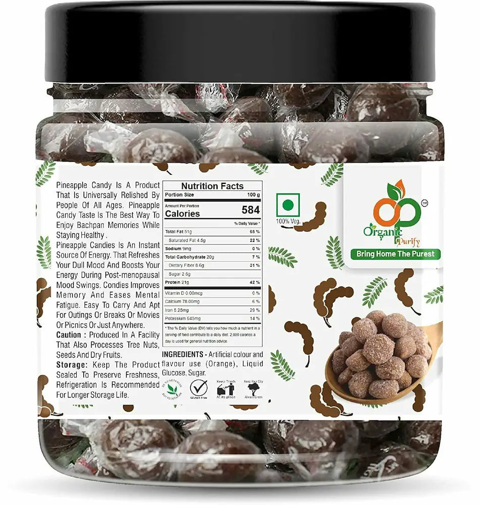 Organic Purify Imli Candy, Khatti, Methi Imli Back