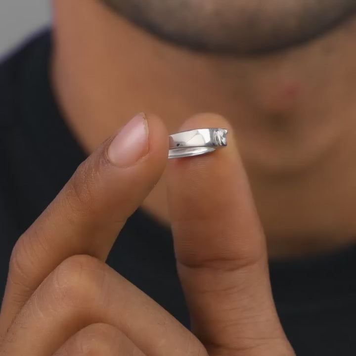 Silver Fibonacci Flow Ring For Him – Where Arts Meets Precision