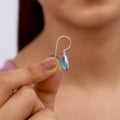 Silver Aquas Blue Crystal Earrings – Oceanic Elegance in Pure 925 Silver