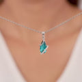 Silver Blues Night Pendant with Link Chain – Made with Pure 925 Silver