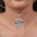 Silver Colourfuls Wreath Pendant With Link Chain – A Celebration of Joy in Pure 925 Silver