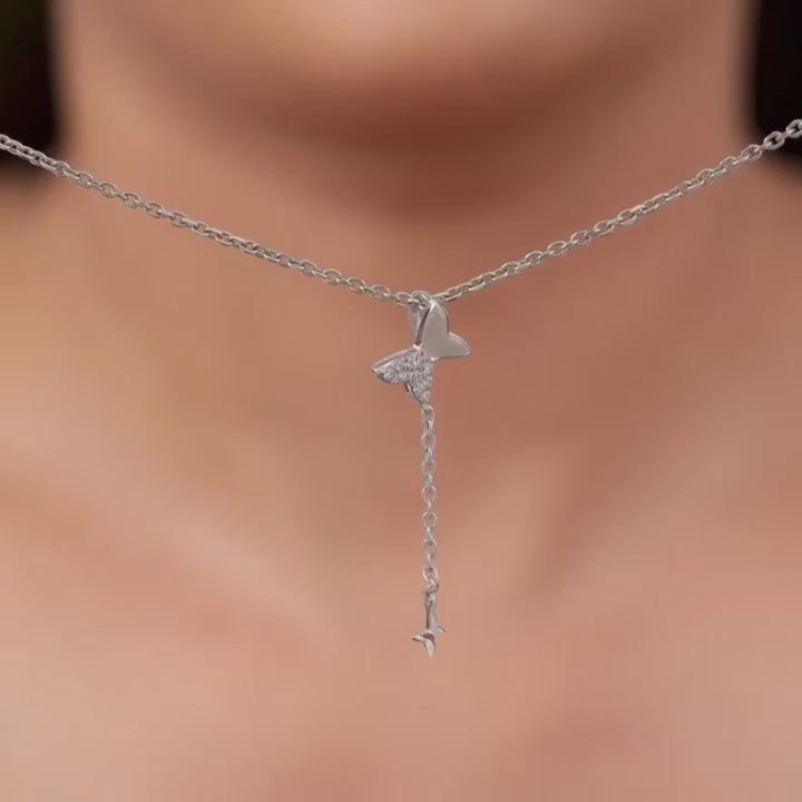 Silver Pretty Butterfly Pendants with Link Chain – Made with Pure 925 Silver