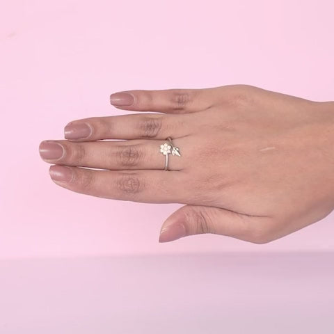 Silver Flower Girl Ring – Bloom with Grace, Shined with Silver