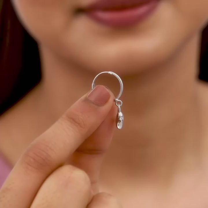 Silver Mini Star Hoop Earring\ – A Celestial Touch of Elegance