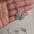 Oxidised Silver Elements Pendant With Box Chain – Earthy Elegances in 925 Silver