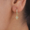 Golden Hanging Heart Hoop Earrings – Romantics Glow in Pure 925 Silver