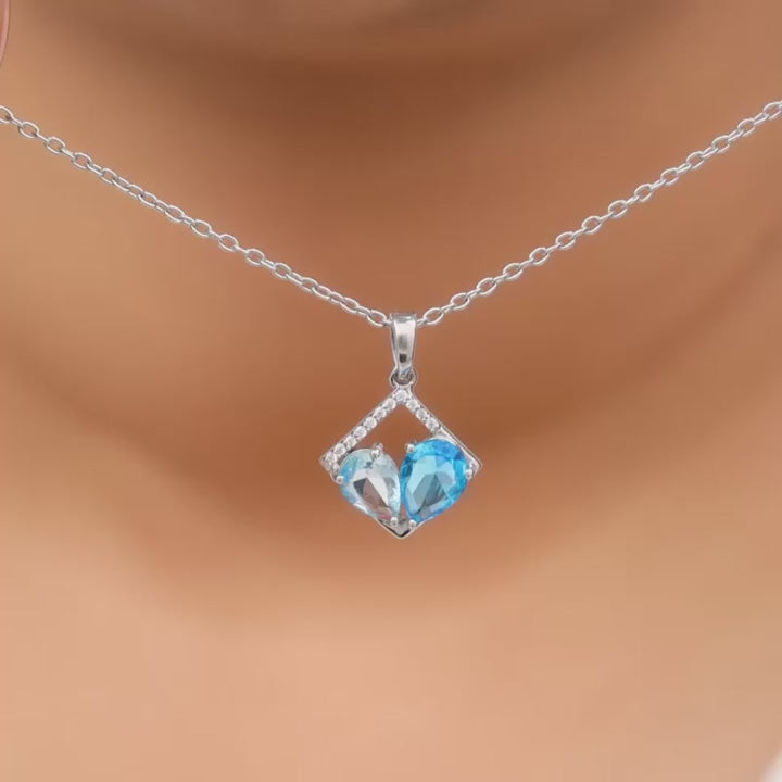 Silver Met Love Pendant With Link Chain – Whens Hearts Aligned in Pure 925 Silver