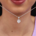 Silver Solitaire Hearts Pendant with Link Chain – Pure 925 Silver