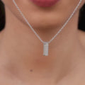 Silver Stellar Bar Pendant With Link Chain – Sleeks Brilliances in Pure 925 Silver