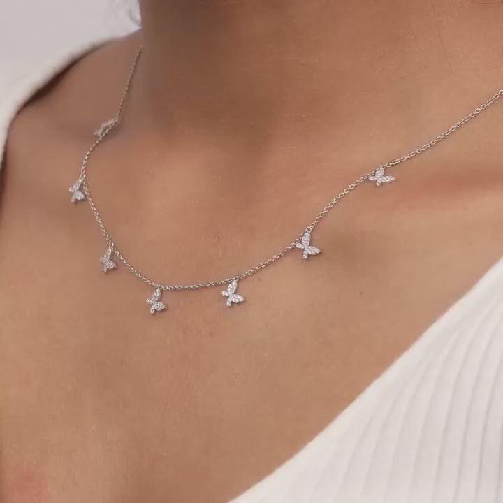 Silver Whimsical Charms Butterfly Necklace – Made with Pures 925 Silver